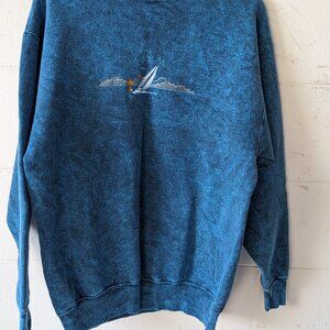 Vintage St Johns Pass Embroidered Sailboat Pullover Acid Wash